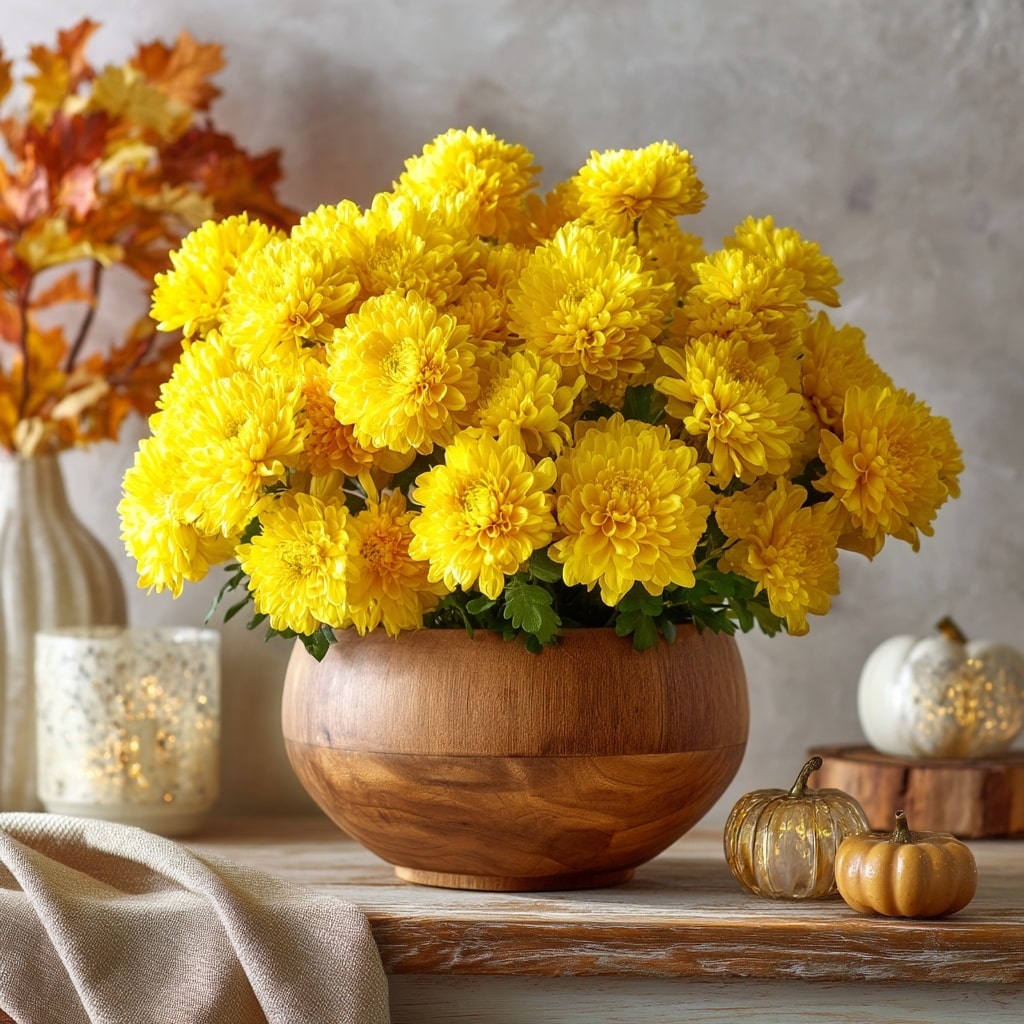 Golden Yellow Chrysanthemums