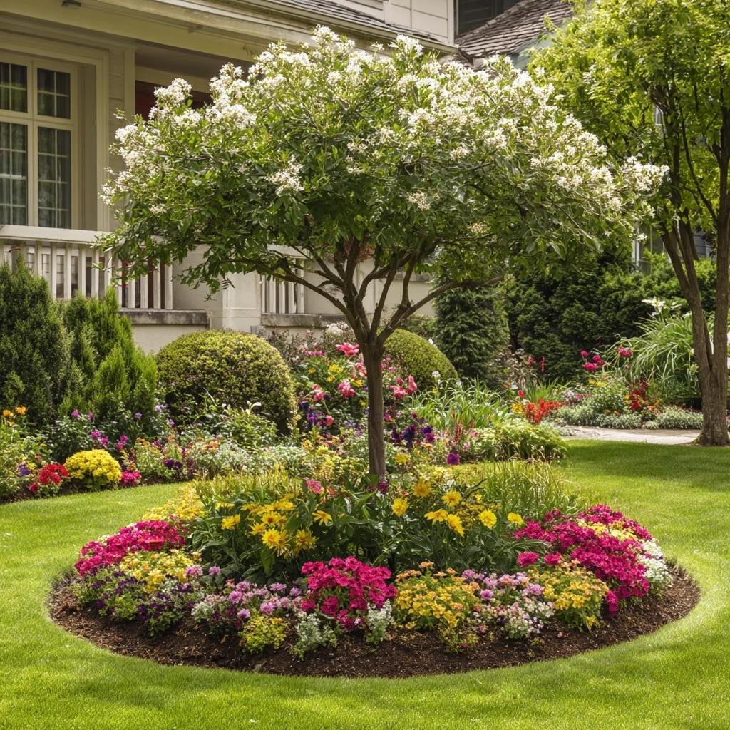 Circular Flower Bed + Centerpiece