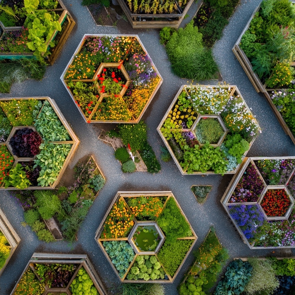 14 Creative Raised Garden Beds Layout Ideas 6 Hexagonal Raised Garden Beds Layout