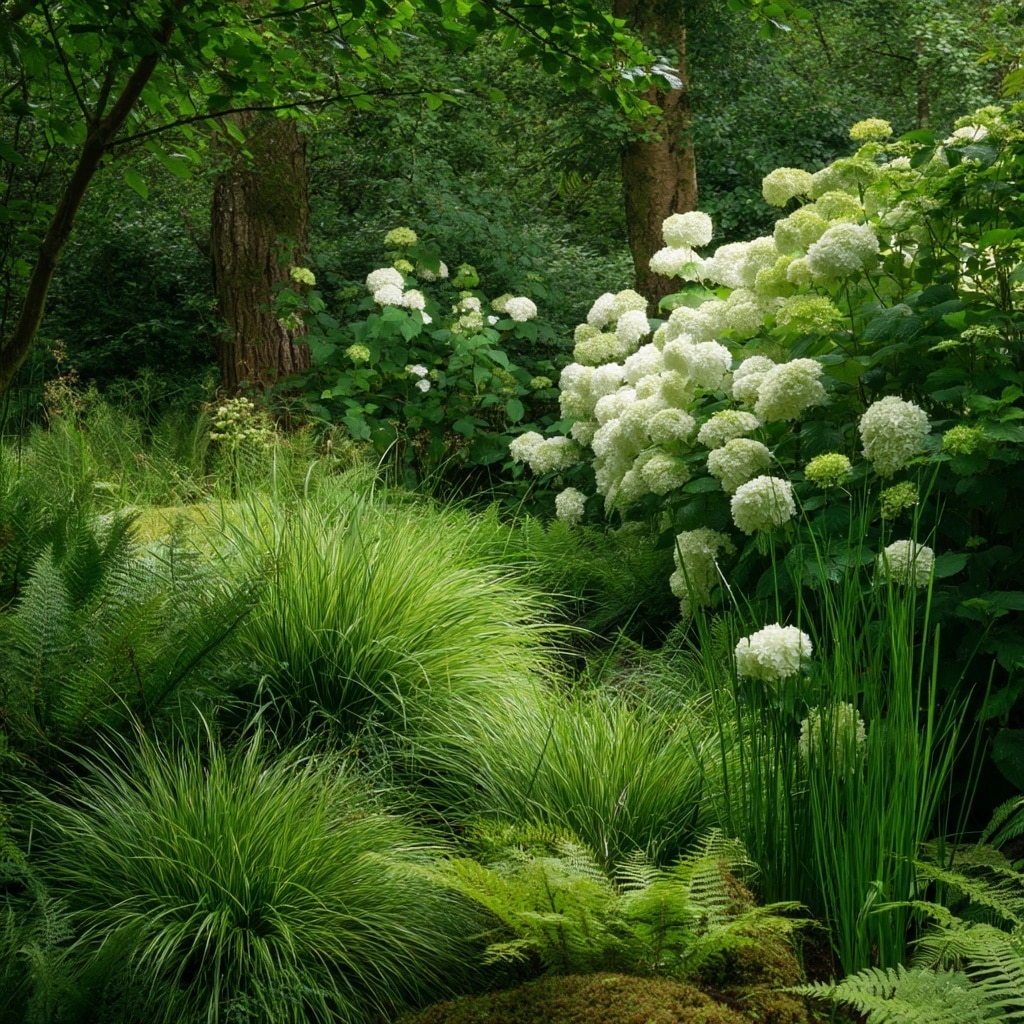 Grasses and Ferns That Enhance Hydrangea Beds