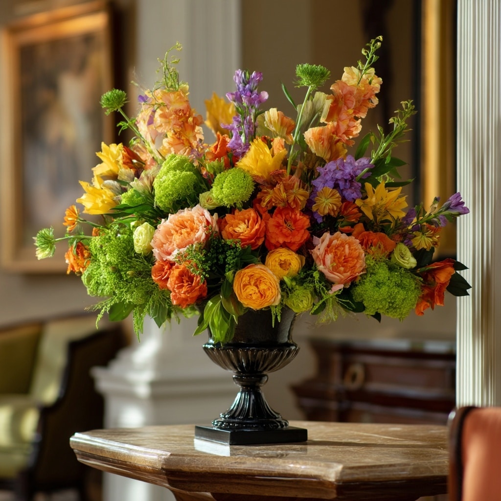 Fan-Shaped Flower Arrangement
