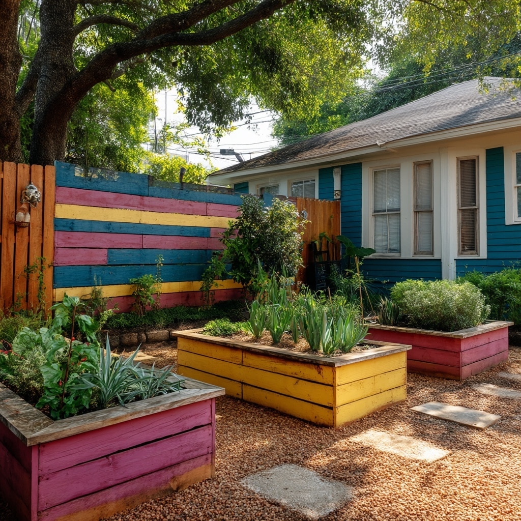 15 Budget Backyard Ideas for a Stylish Makeover 9  Painted Fence