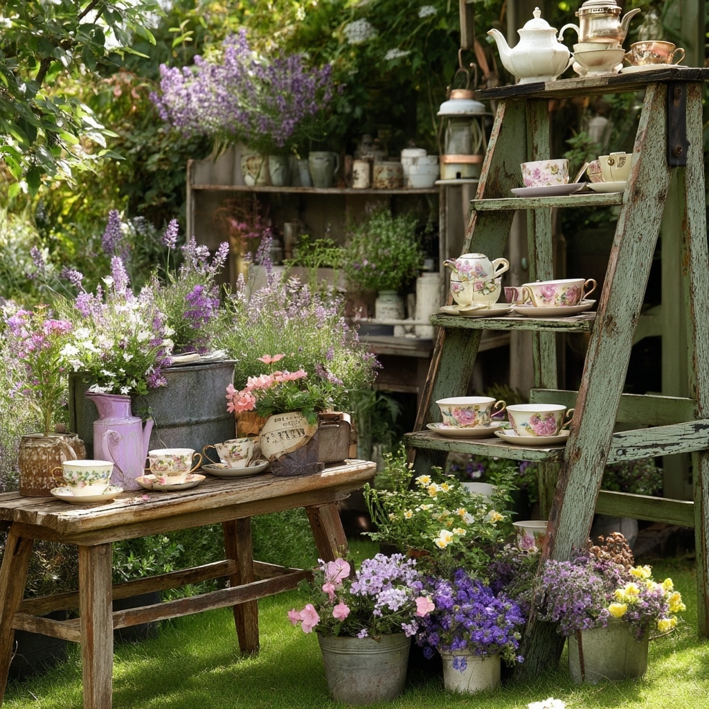 Vintage and Repurposed Garden Décor