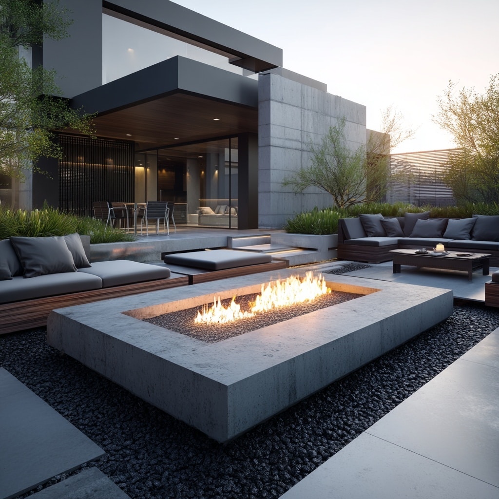 12 Backyard Fire Pit Ideas for Cozy Outdoor Living 9 Concrete Fire Pit