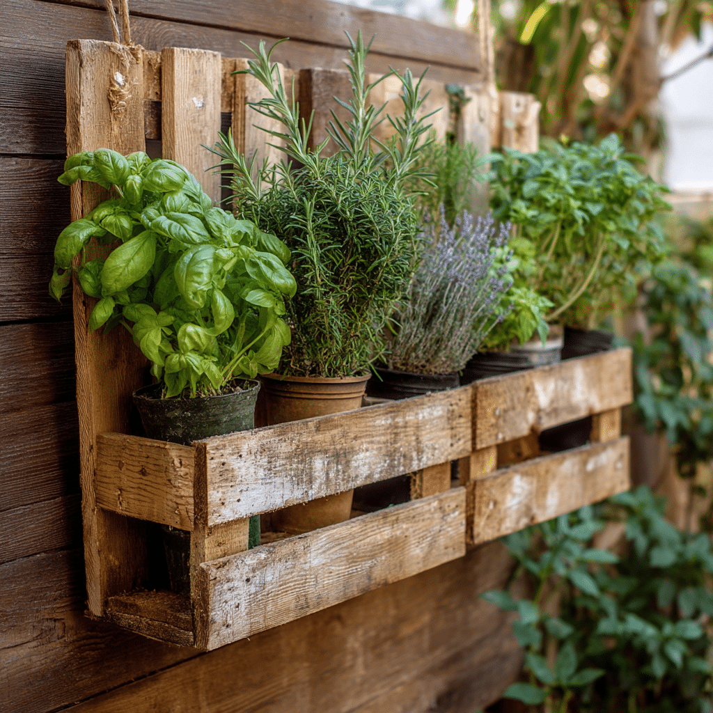 Vertical Herb Wall from Pallets