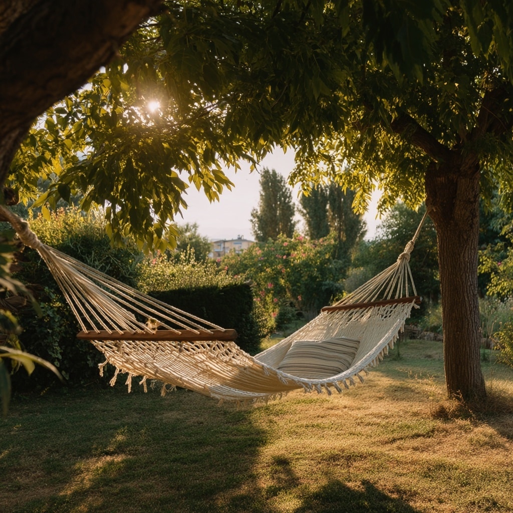 15 Budget Backyard Ideas for a Stylish Makeover 11 Hammock Setup