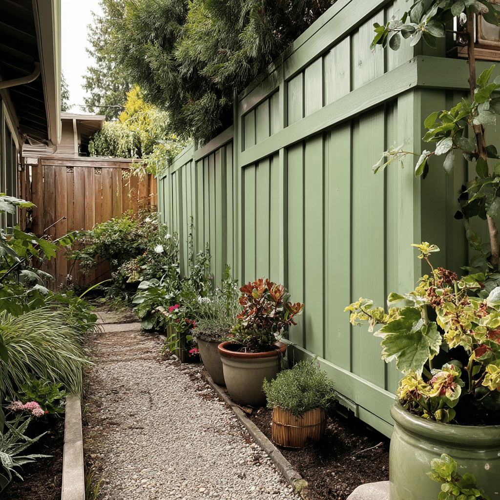 Paint or Stain the Side Fence or Wall to Freshen It Up