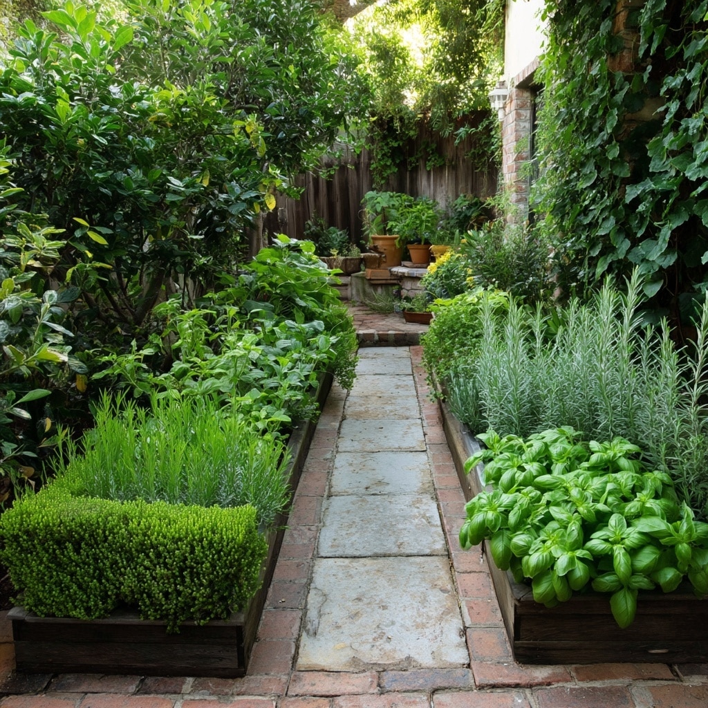 Herb Border Edging the Patio