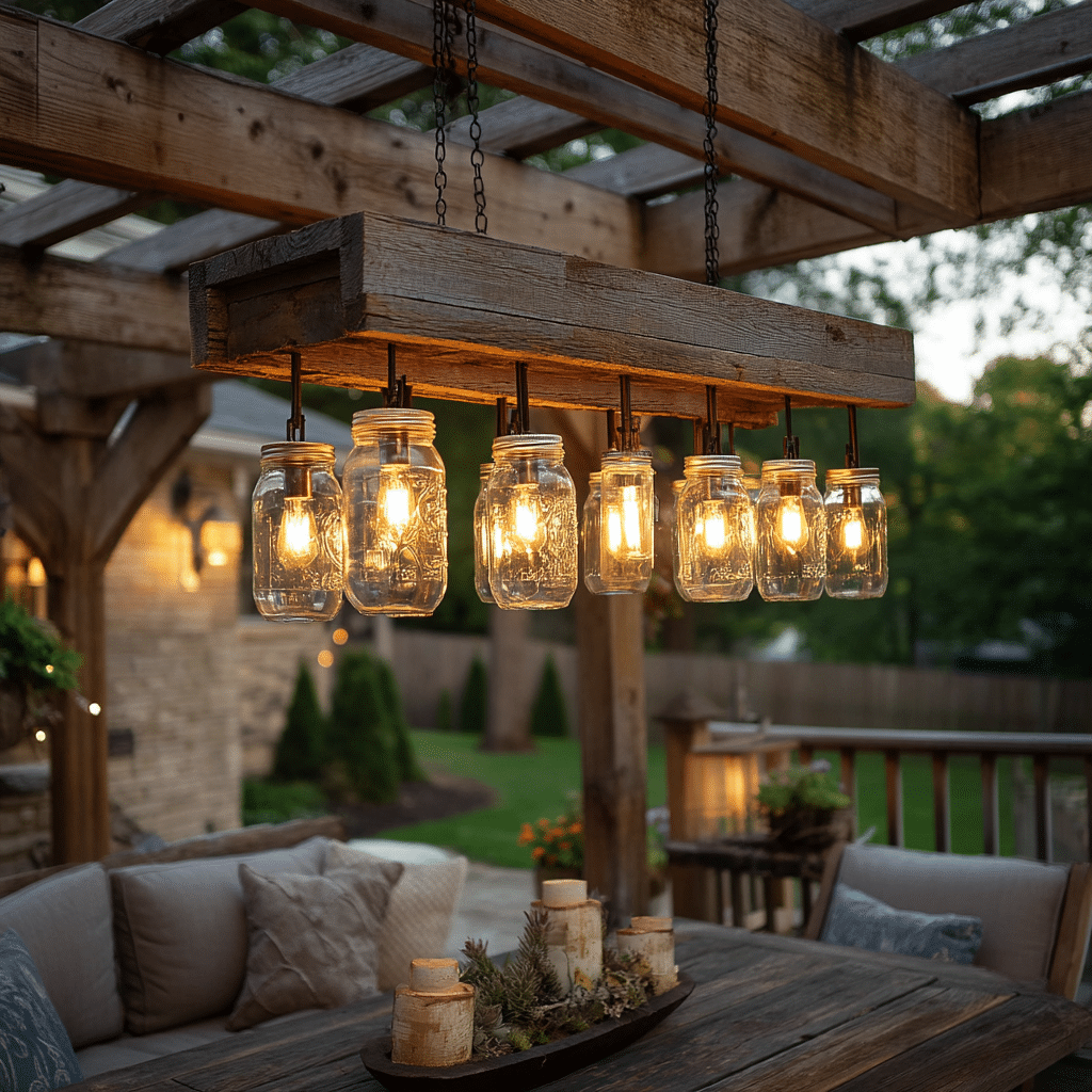 Mason Jar Chandelier with Edison Bulbs