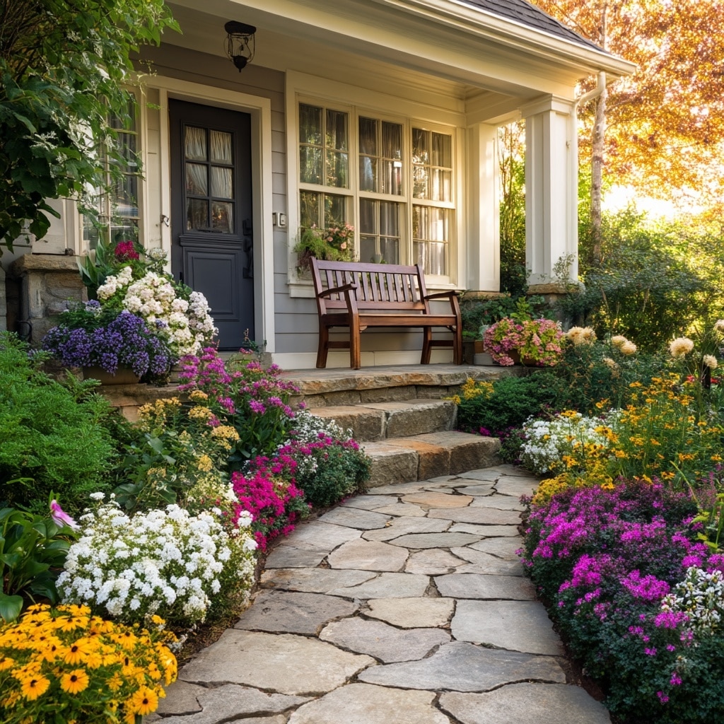 Creating a Welcoming Entrance with Flower Beds