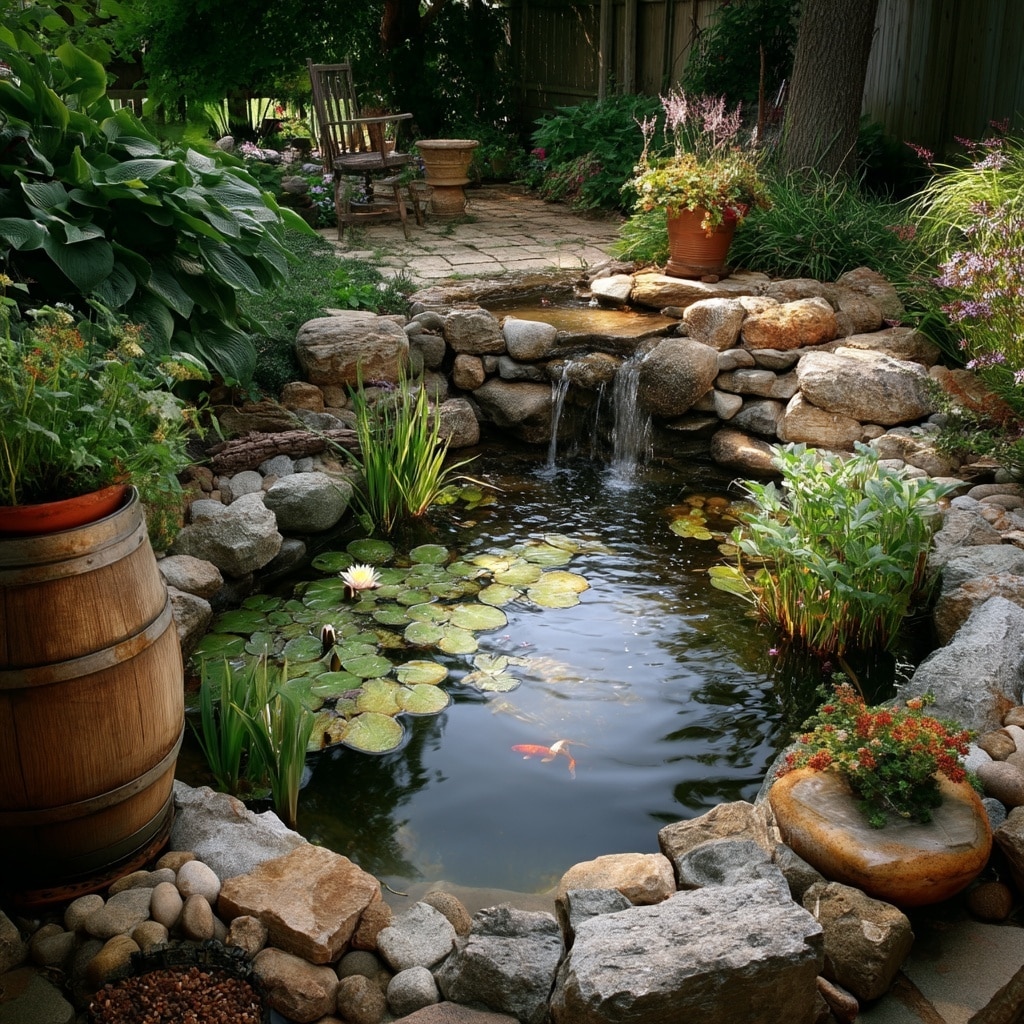 Small Garden Pond for a Unique Focal Point
