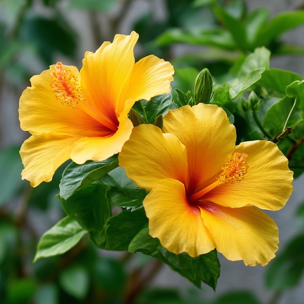 Yellow Hibiscus Bright and Cheerful Blooms