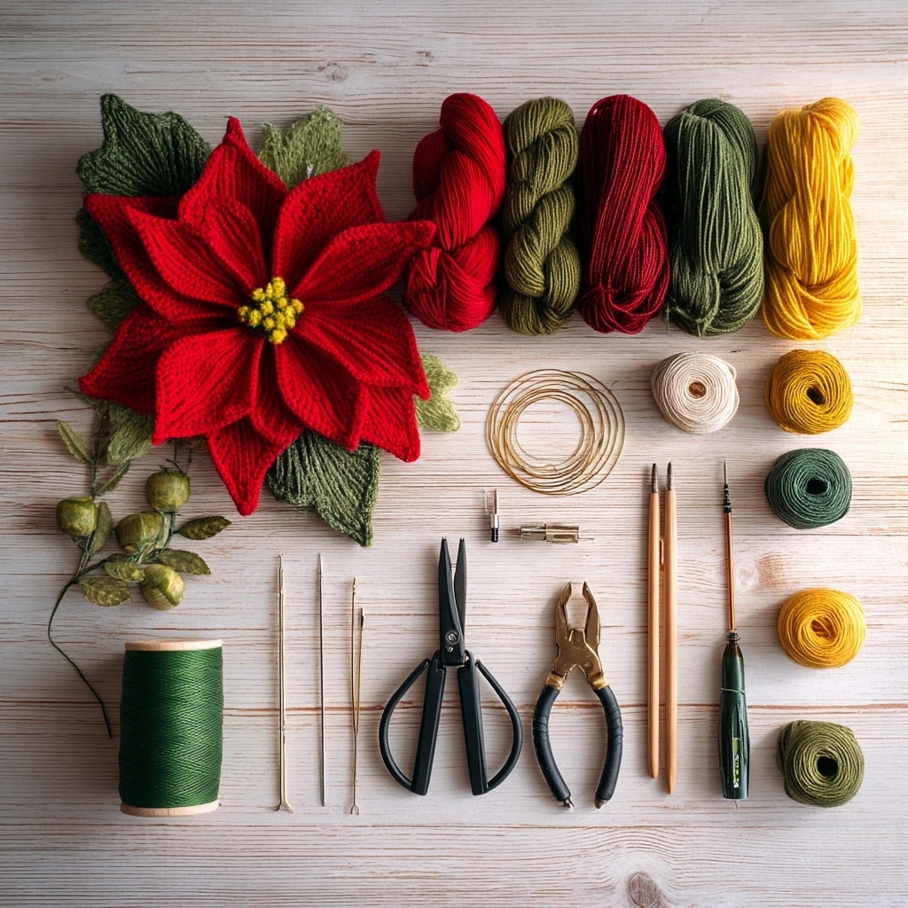  Materials — Crochet Bendable Poinsettia Flower Pattern