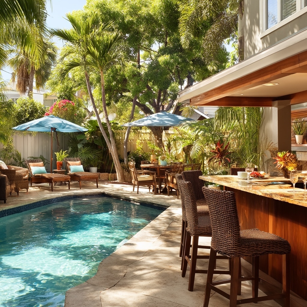 . Pair Dining and Lounging with a Poolside Bar
