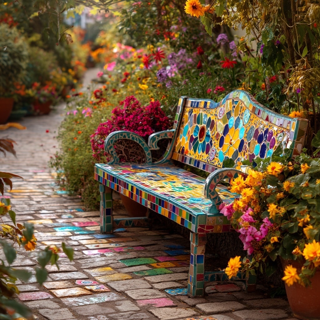  Mosaic Art and Tiled Benches