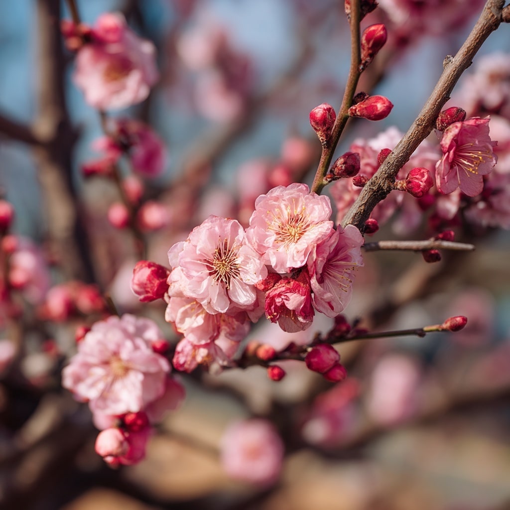 6 Trees That Bloom Pink in the Spring 2 Japanese Flowering Apricot (Prunus mume)