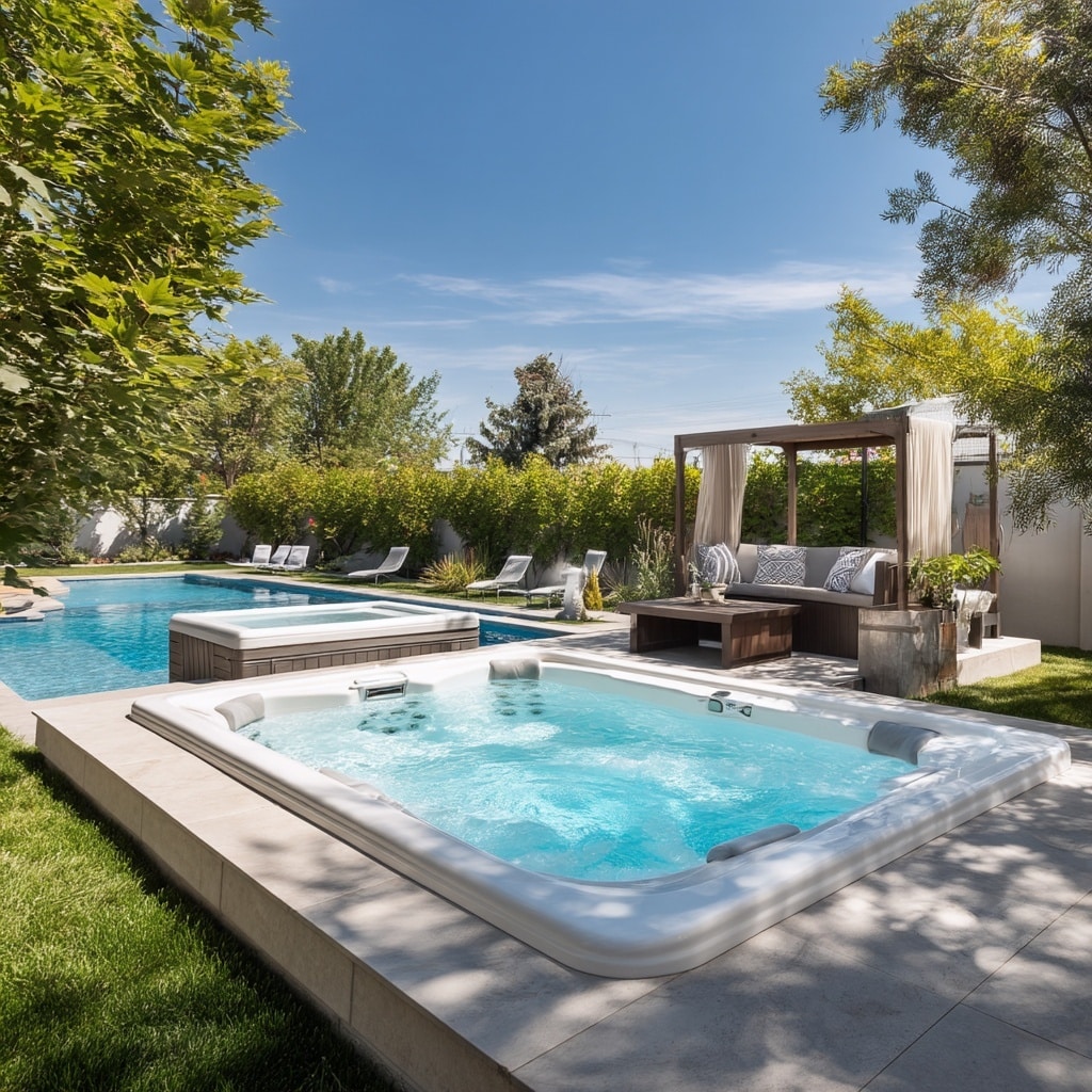 15 Backyard Jacuzzi Ideas for Ultimate Outdoor Relaxation 2 Portable Jacuzzi for Open Yards