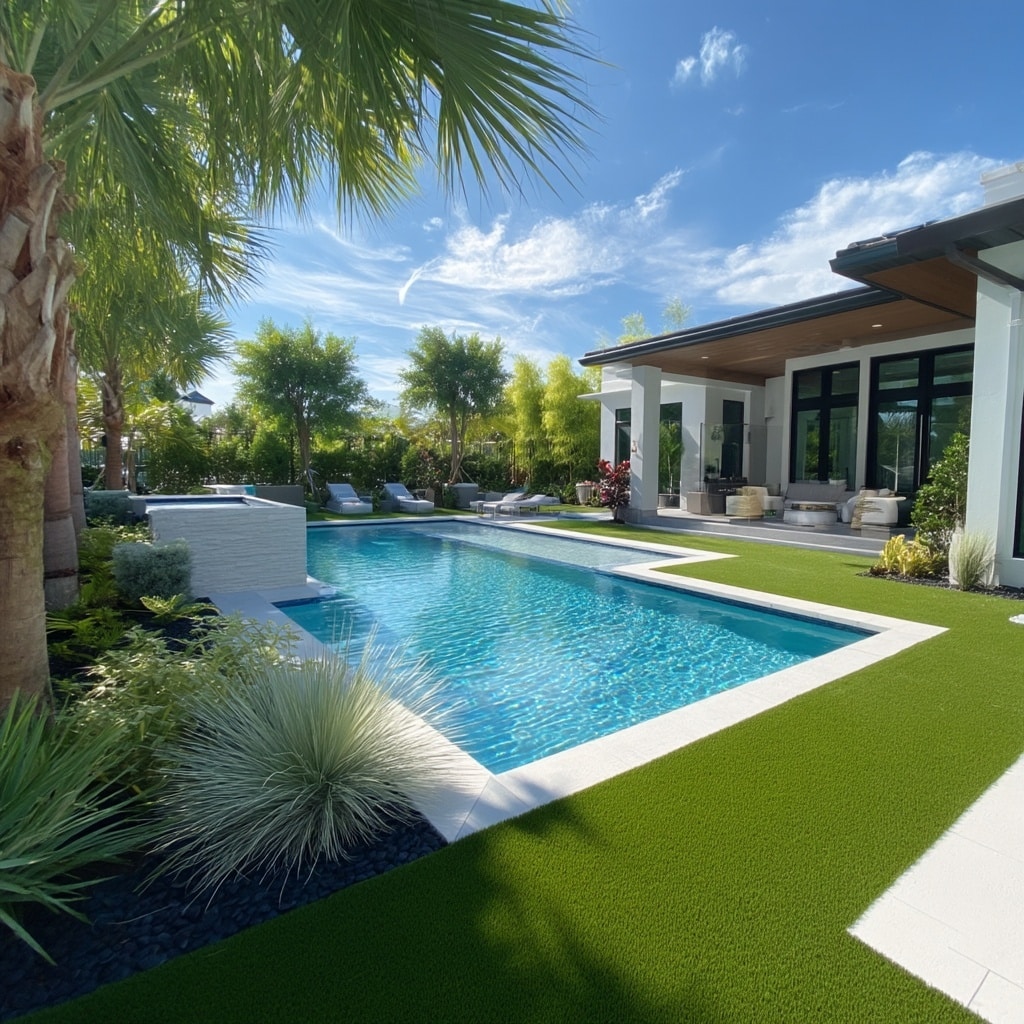 Turf Backyard Ideas for Florida Living 2 Turf Backyard Ideas Surround Your Pool With Style and Safety