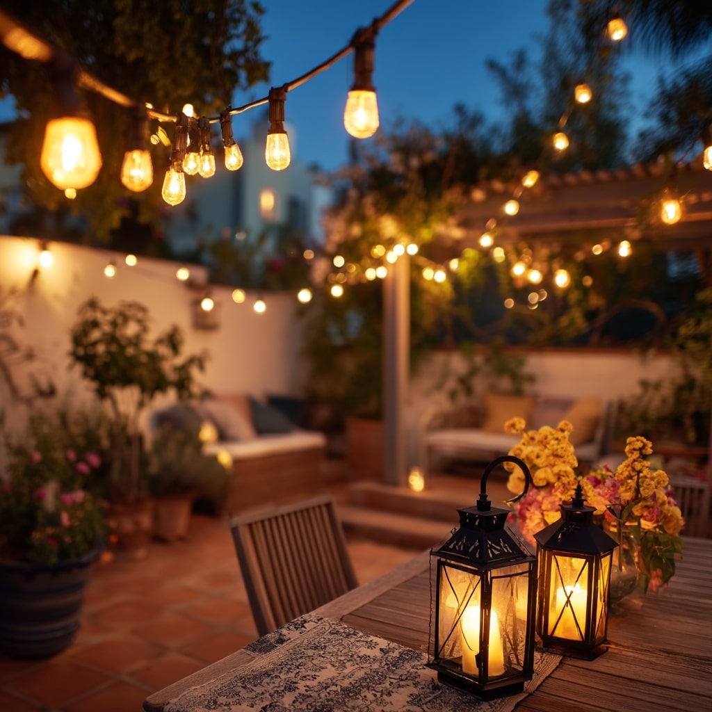 11 Budget Backyard Ideas for Small Yards That Wow 13 Add Ambient Lighting