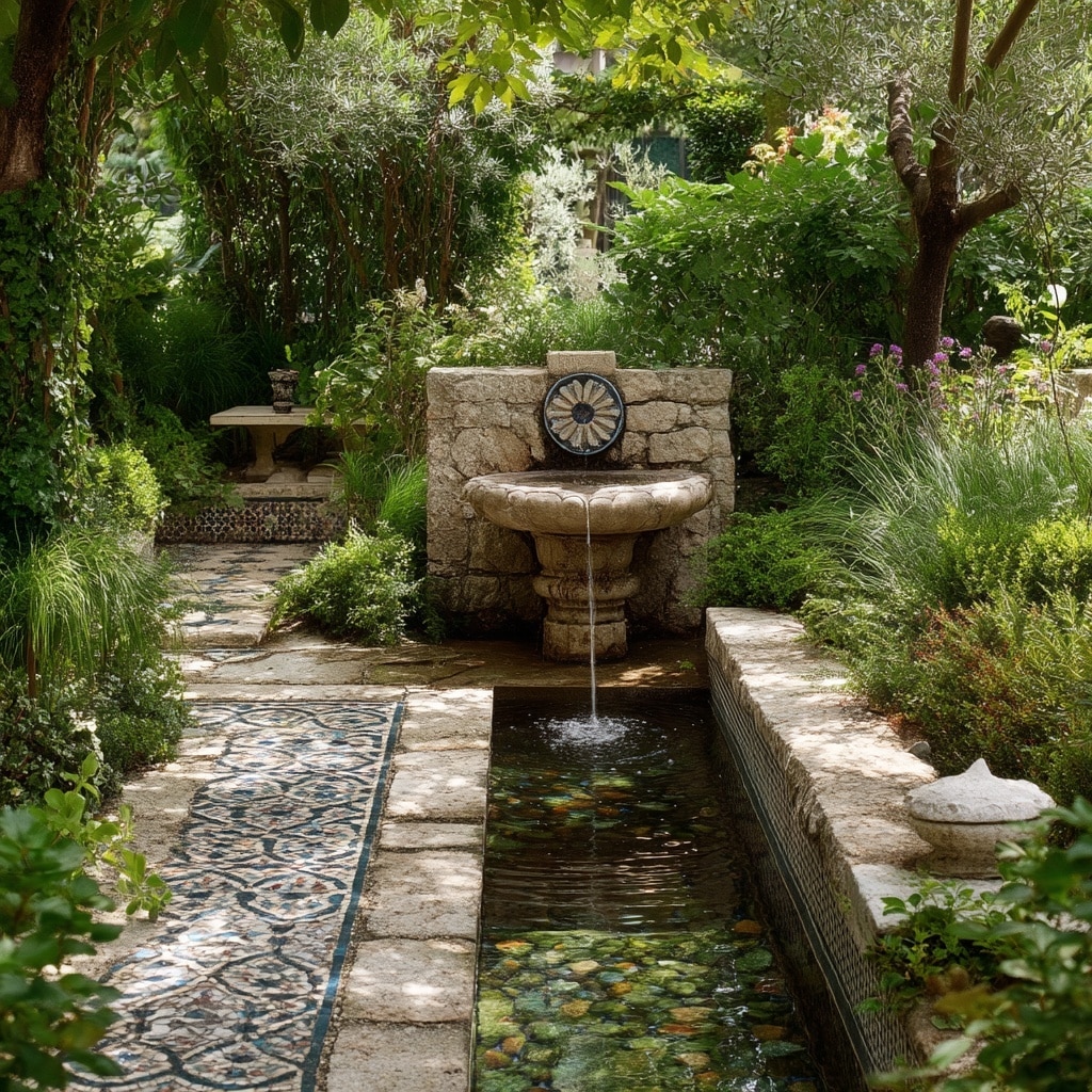 14 Mediterranean Backyard Ideas for a Stylish Retreat 13 . Soothing Water Features