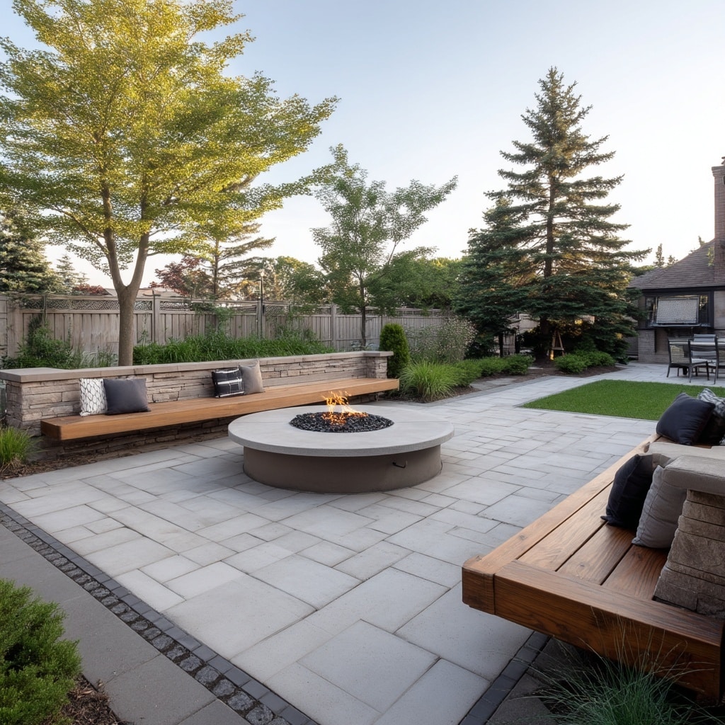 Fire Pit Ideas for a Backyard That Feel Cozy & Stylish 12 Fire Pit with Paver Seating Area