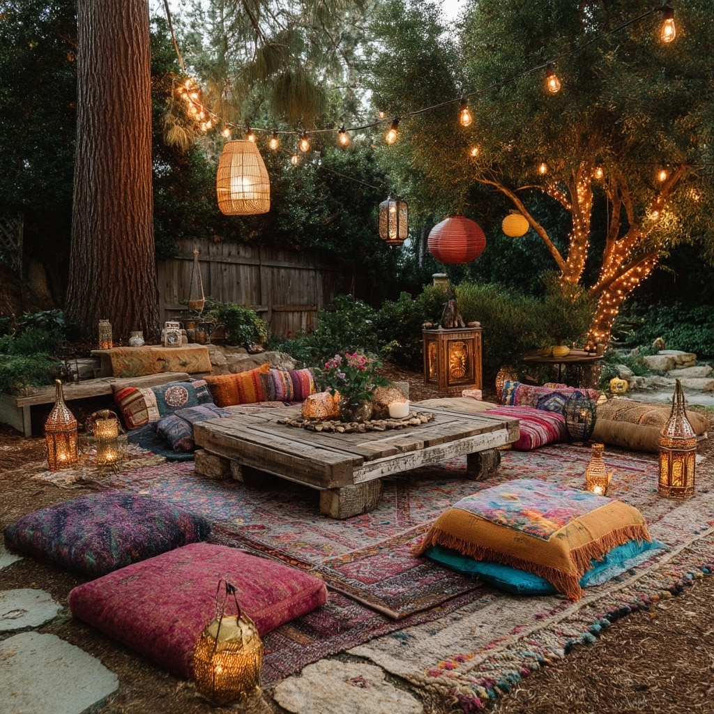 Fire Pit Ideas for a Backyard That Feel Cozy & Stylish 14 Boho-Style Fire Pit Setup