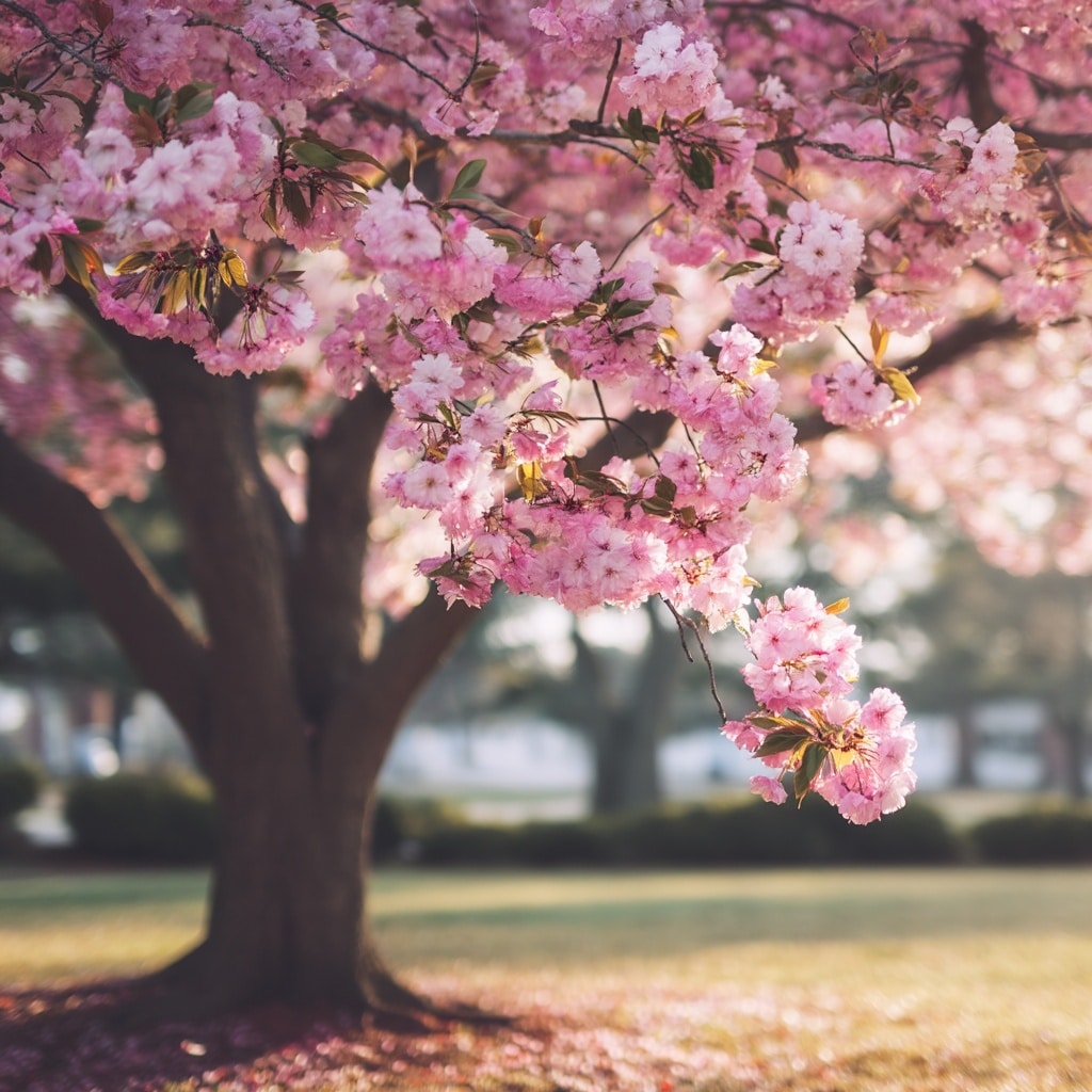 6 Trees That Bloom Pink in the Spring 3 Flowering Cherry Trees (Cerasus serrulata)