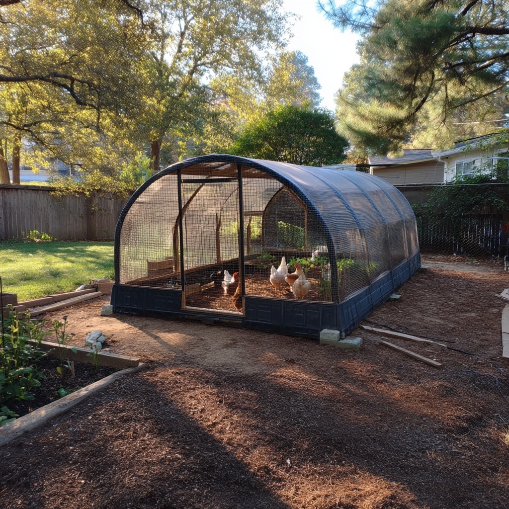 Old Trampoline Chicken Coop