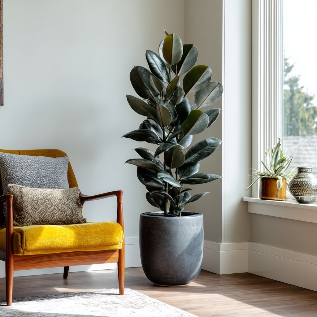 10 Best House Plants for Every Room in Your Home 3 Rubber Plant – Living Room