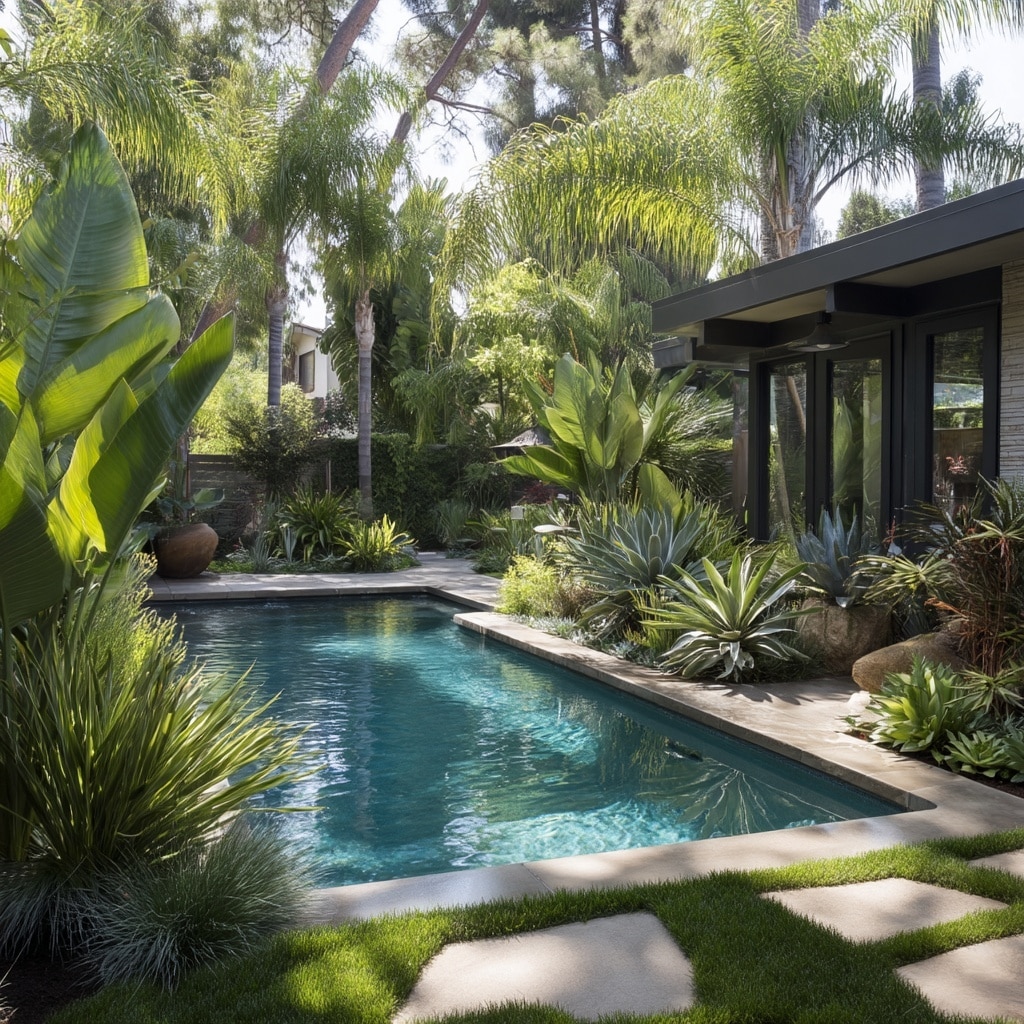 Modern Backyard Landscaping Ideas with Pool 4 Creating a Lush, Modern Oasis with Greenery