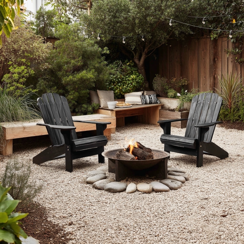 DIY Backyard Fire Pit Ideas on a Budget 5 Add Comfortable Seating with Adirondack Chairs