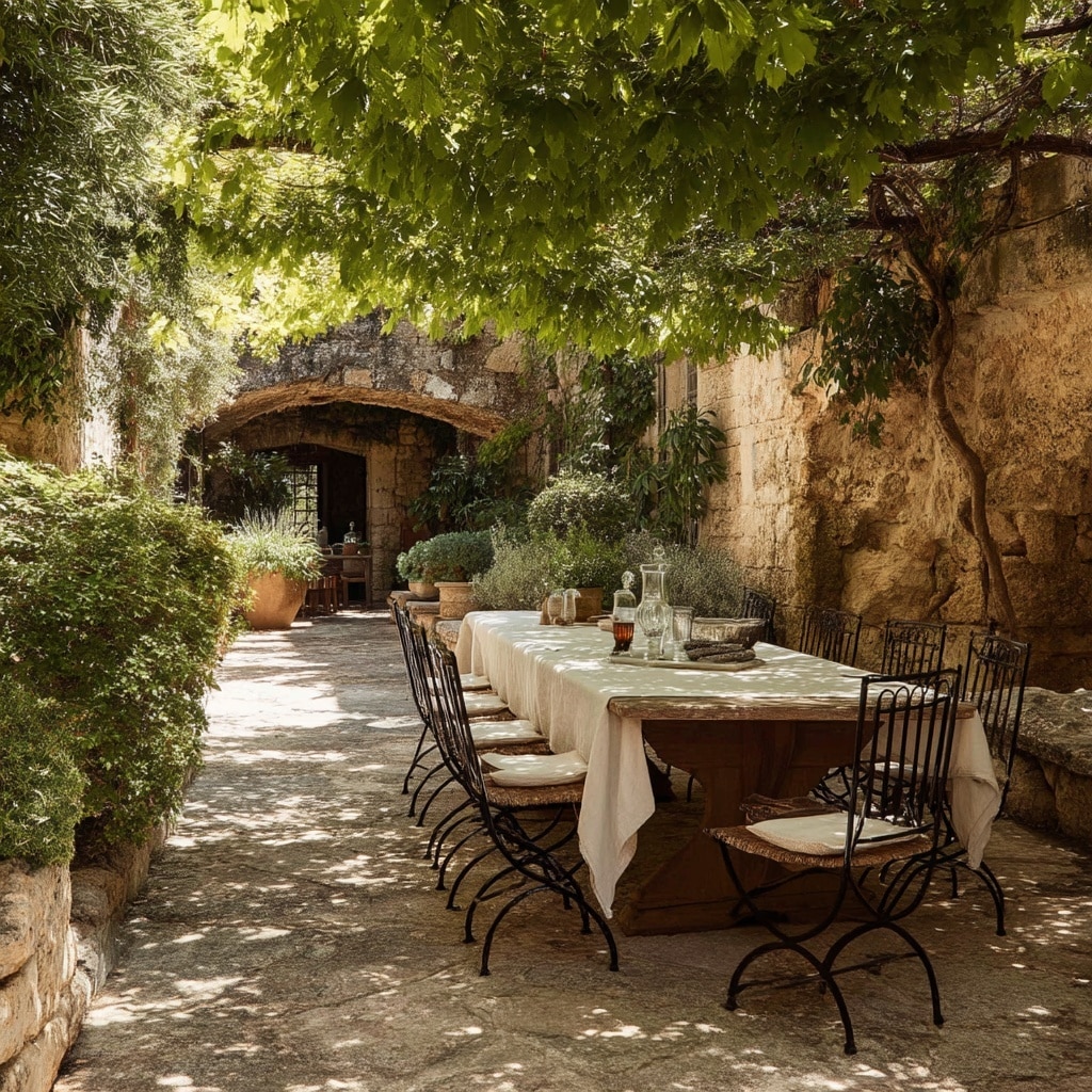 14 Mediterranean Backyard Ideas for a Stylish Retreat 6 Al Fresco Dining Area