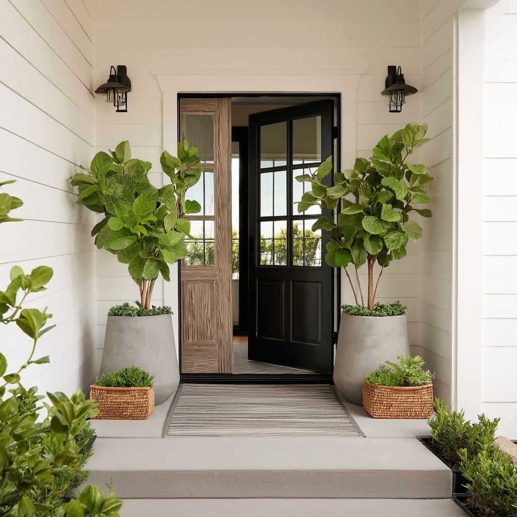 Front Porch Planters: 10 Stylish Ideas for Every Season 5 Keep It Simple with Symmetrical Planters