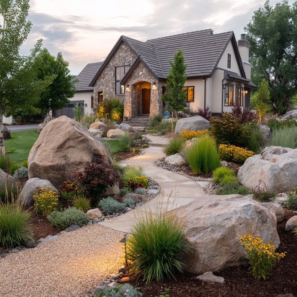 4 Lawn Shapes & Ideas for Front Yard Landscaping 7 Landscaping Ideas with Rocks