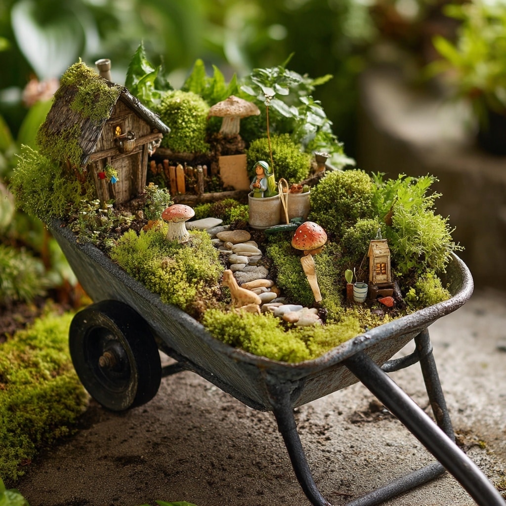 8 Creative Wheelbarrow Planter Ideas for Your Garden 9 Wheelbarrow Fairy Garden