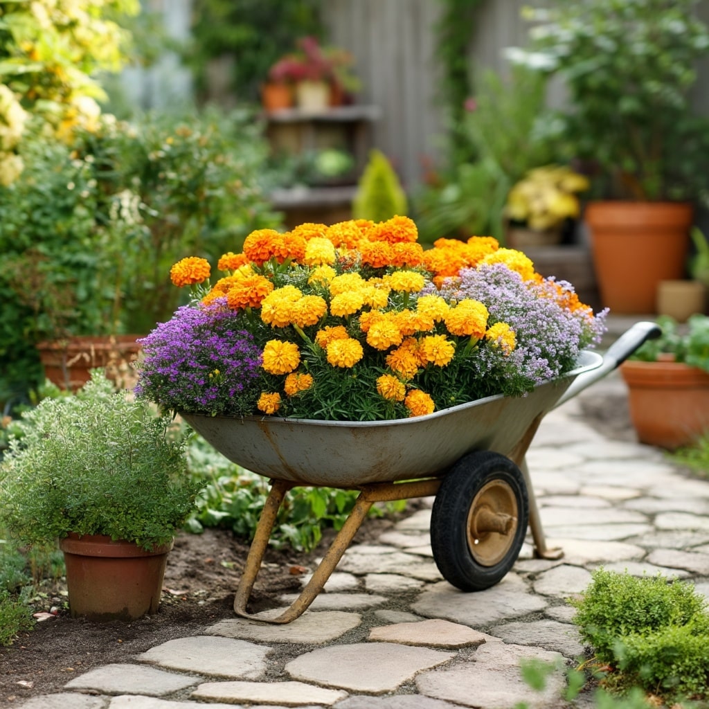 8 Creative Wheelbarrow Planter Ideas for Your Garden 10 Small Yard Wheelbarrow Planter