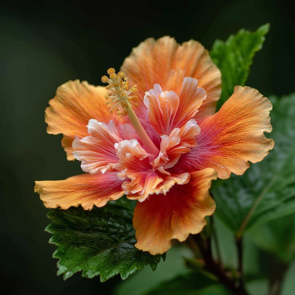 ‘Orange Lion’s Tail’ Hibiscus