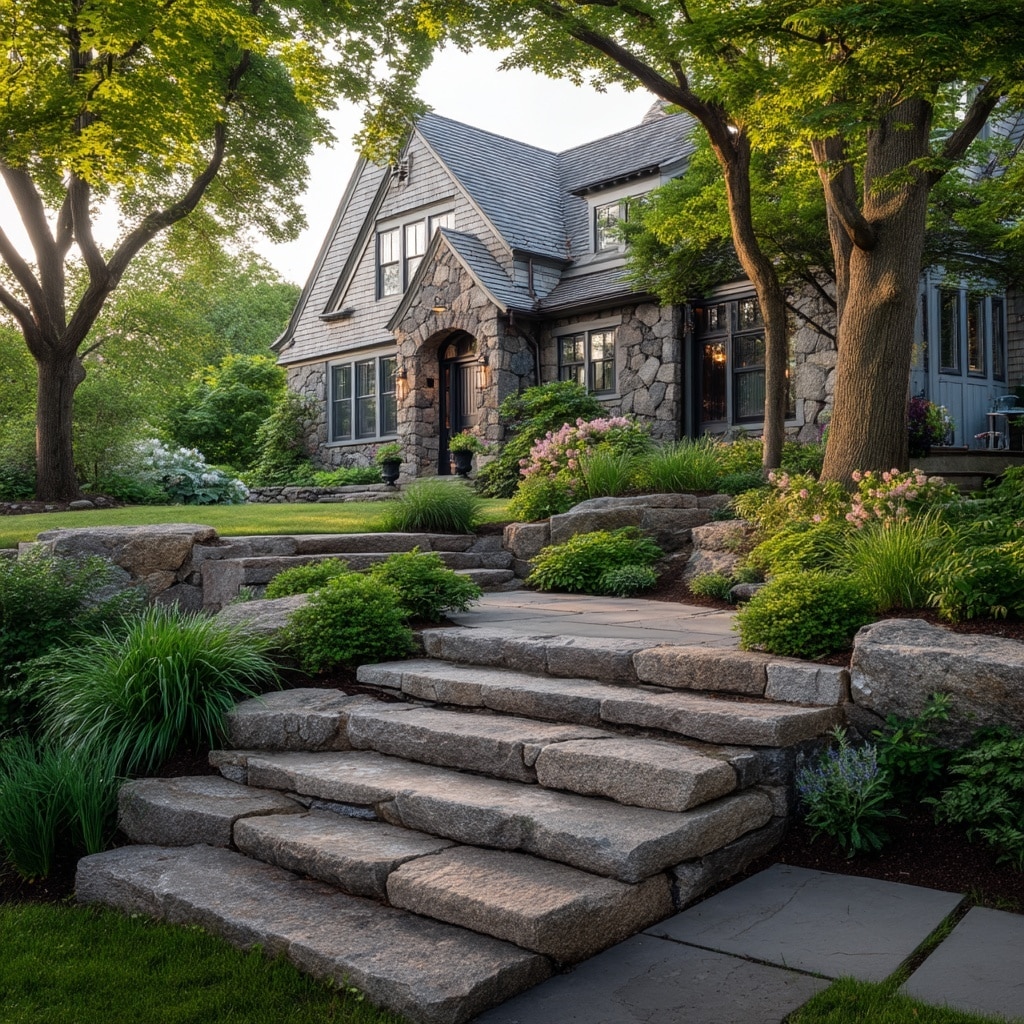 7 Front Yard Landscaping Ideas to Transform Your Home 3 Bring Some Stonework