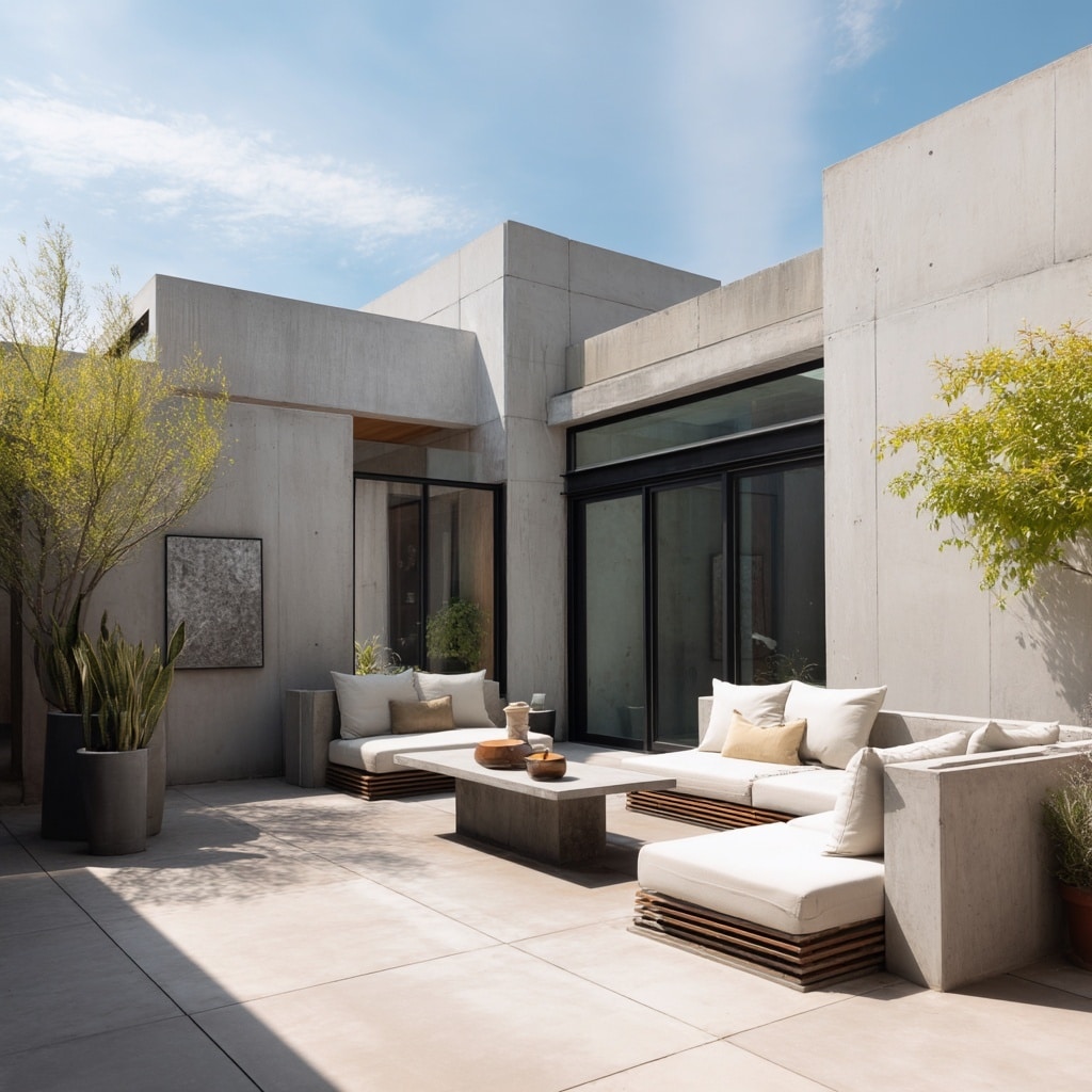 Cement Patio Ideas Backyard – 7 Stylish Outdoor Designs 2 Cement Patio with Matching Walls and Floors