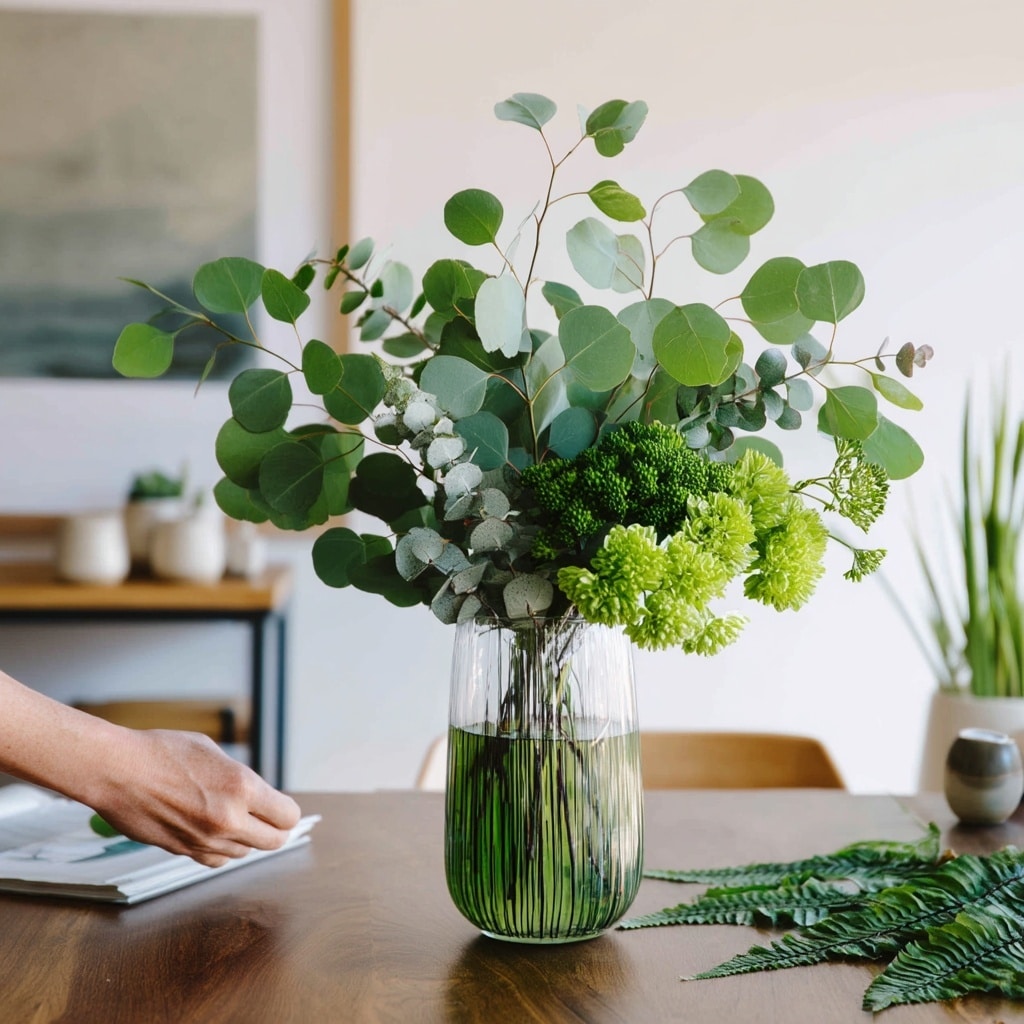 8 Easy Steps to Make Stunning Flower Arrangements 8 Create a Base with Greenery
