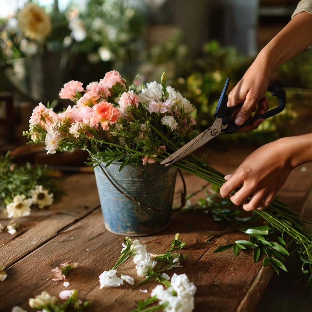8 Easy Steps to Make Stunning Flower Arrangements 3 Cut and Prepare Flowers