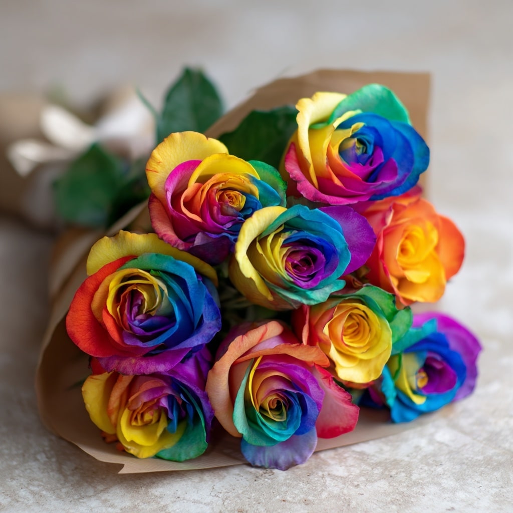 6 Beautiful Roses to Gift Your Love on Rose Day 6 Rainbow Roses