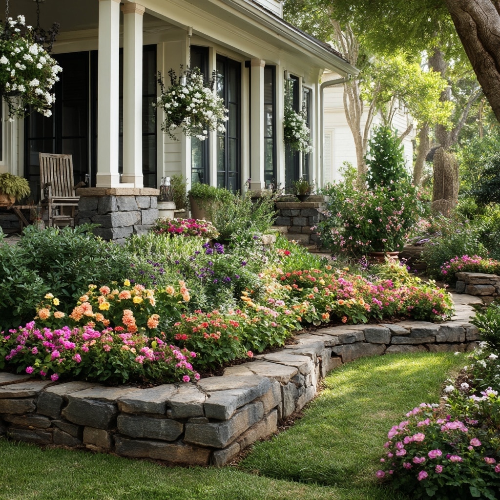 7 Front Yard Landscaping Ideas to Transform Your Home 5 Raise Flowerbeds
