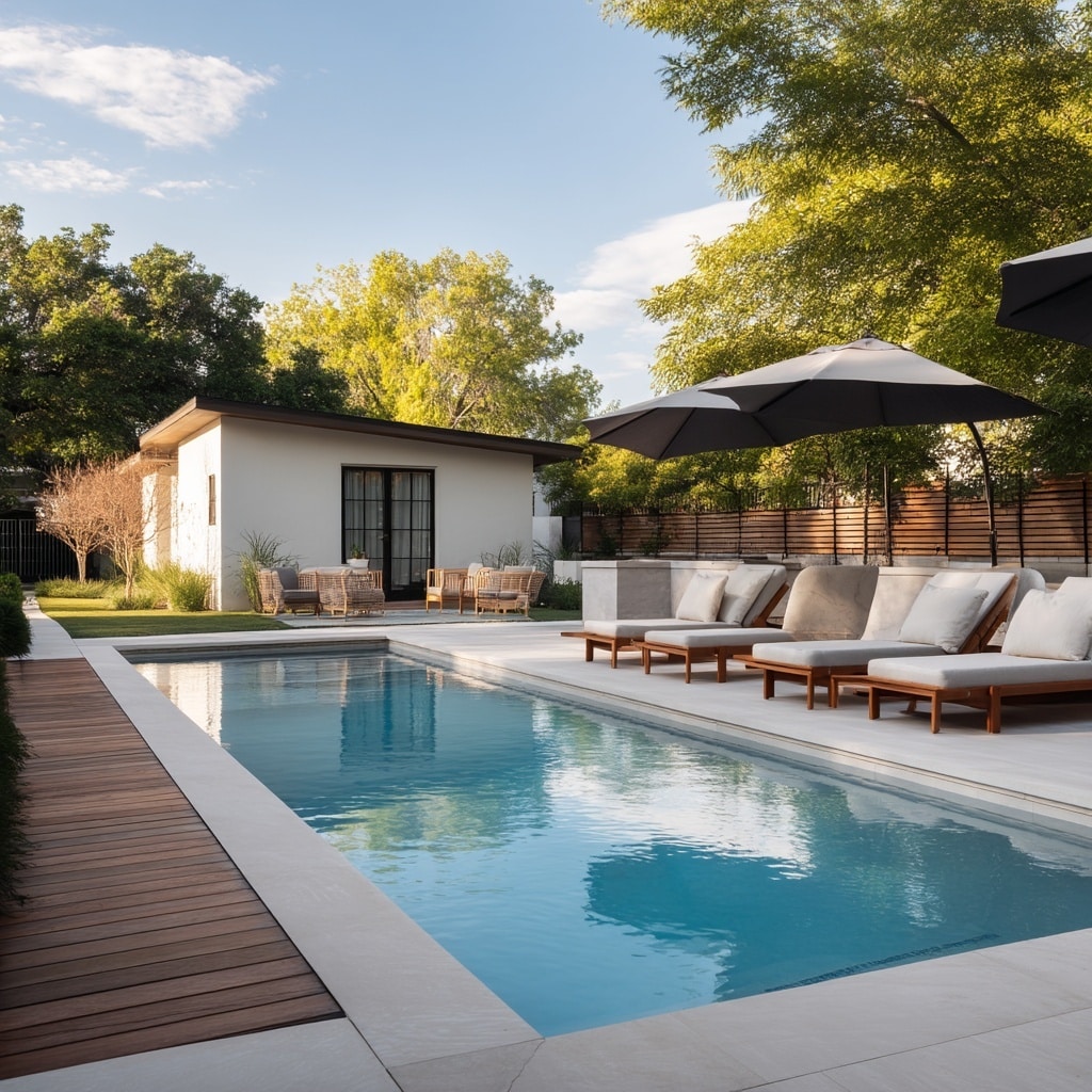 Modern Backyard Landscaping Ideas with Pool