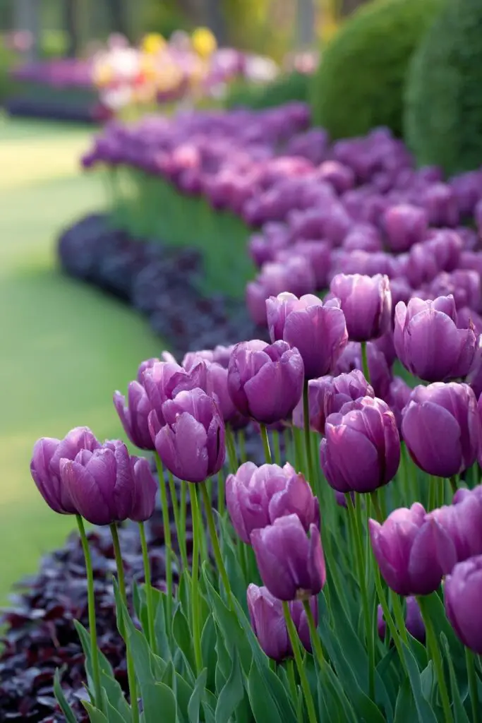 Purple Tulips: Royal Elegance of Spring Gardens 3 Purple Tulips: Royal Elegance of Spring Gardens