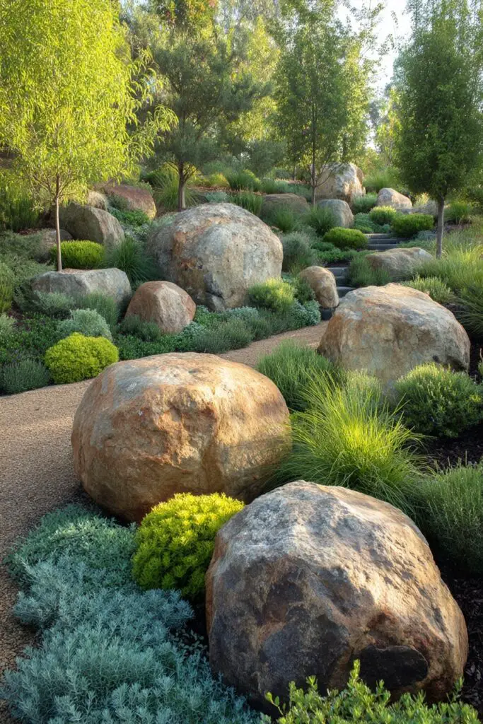 10 Boulder Landscaping Ideas to Shape Your Garden 3 10 Boulder Landscaping Ideas to Shape Your Garden