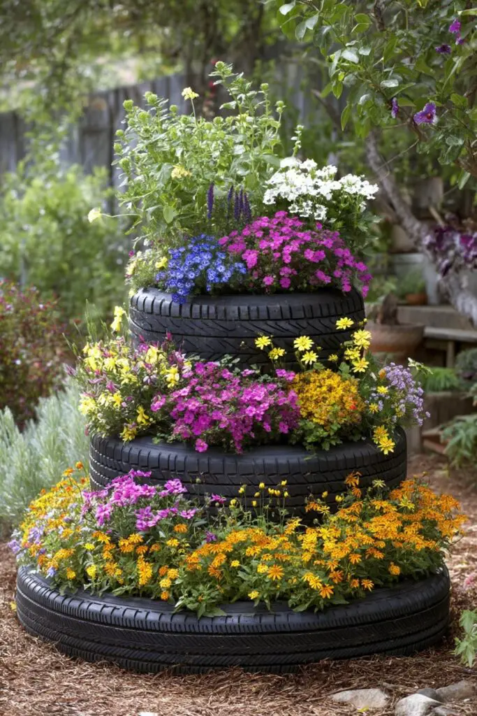 10 Tire Garden Ideas for Eco-Friendly Gardening 8 10 Tire Garden Ideas for Eco-Friendly Gardening